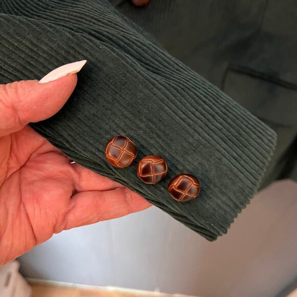 Jeremy Cobb Corduroy Academic Blazer Green Teal Suede Elbow Patch Sport Coat 40R - Picture 5 of 8